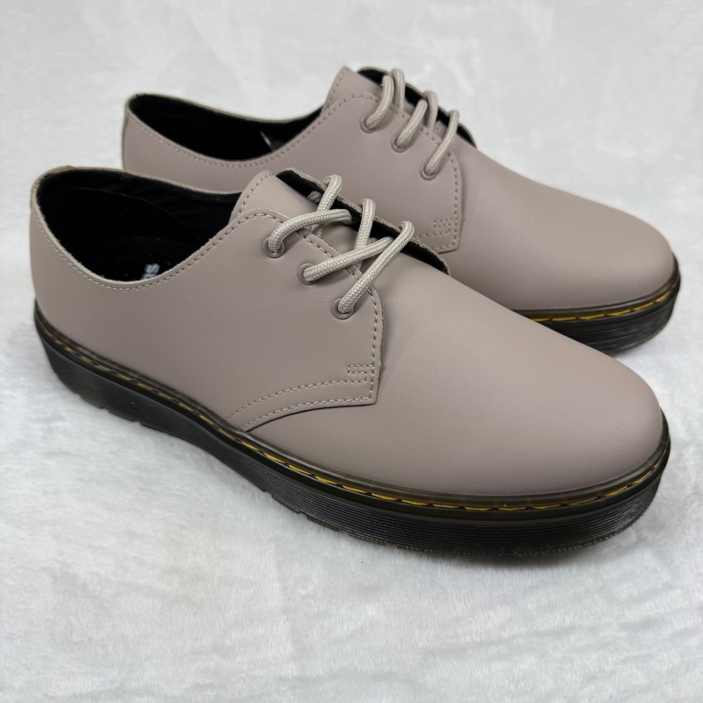 Dr. Martens Zavala Lo Taupe Beige Leather Oxford Shoes Mens 9 Womens 10